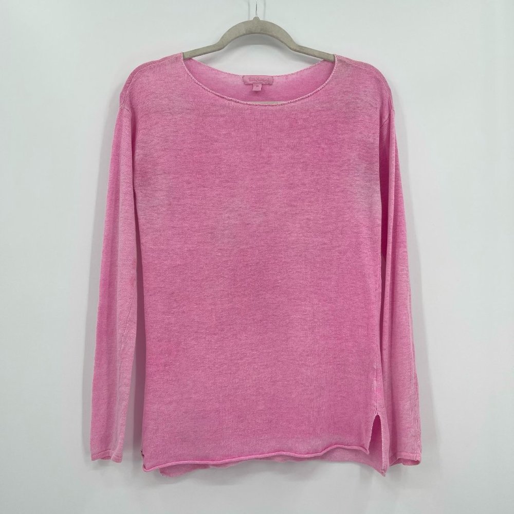 Lilly Pulitzer Alana Long Sleeve Linen Top Pink XS - Picture 1 of 10